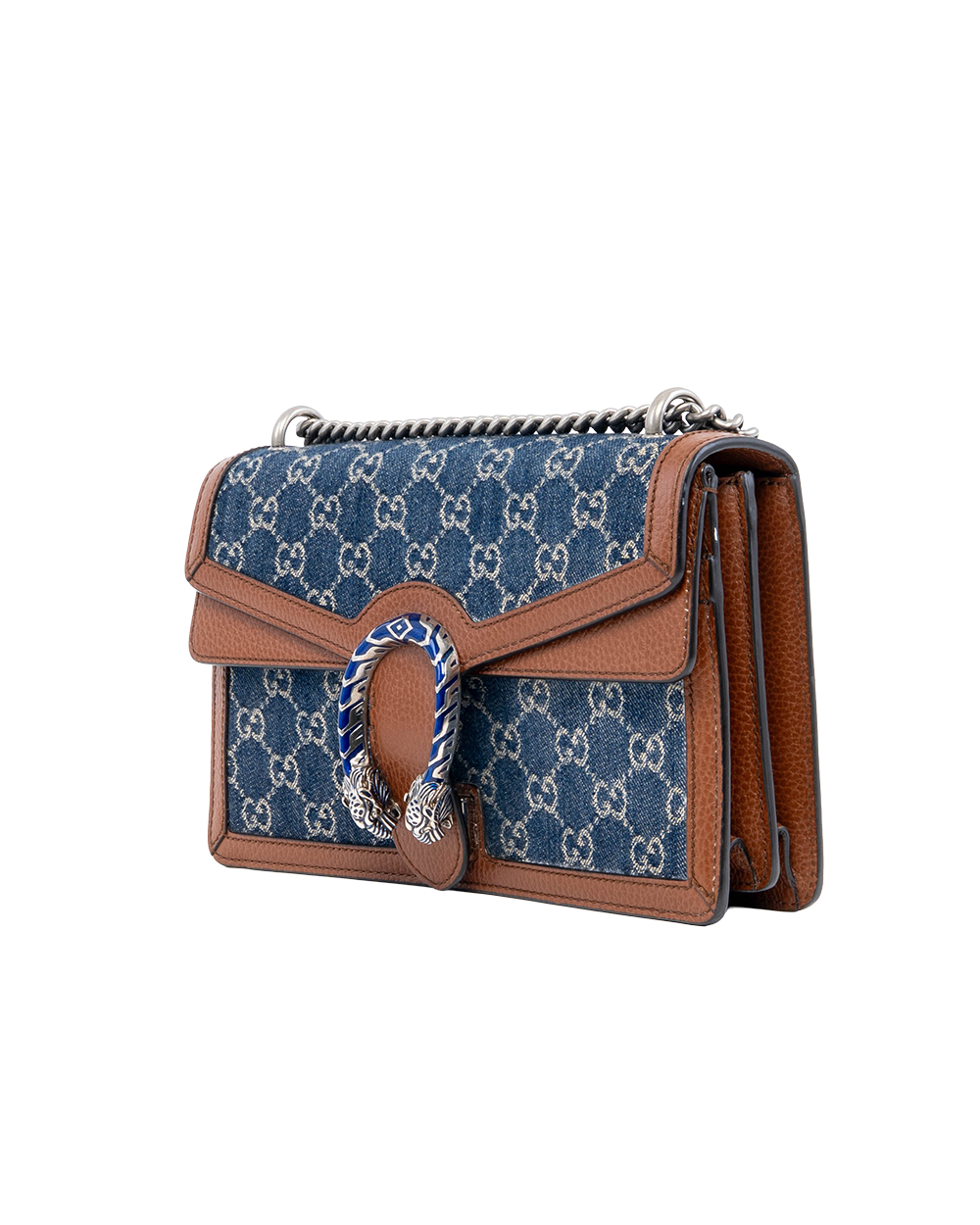 GUCCI DIONYSUS SMALL BLUE BROWN GG MONOGRAM DENIM RHW 400249 520981 08126