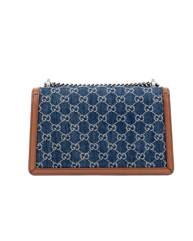 GUCCI DIONYSUS SMALL BLUE BROWN GG MONOGRAM DENIM RHW 400249 520981 08128