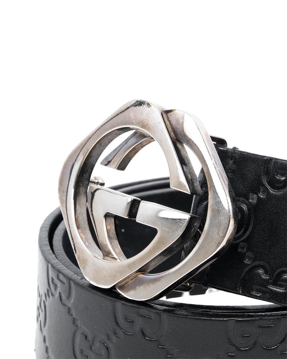 GUCCI GG LOGO BELT 4 CM 85 BLACK GG SUPREME MONOGRAM CALF SHW 182320 A0VIN 525040 1312