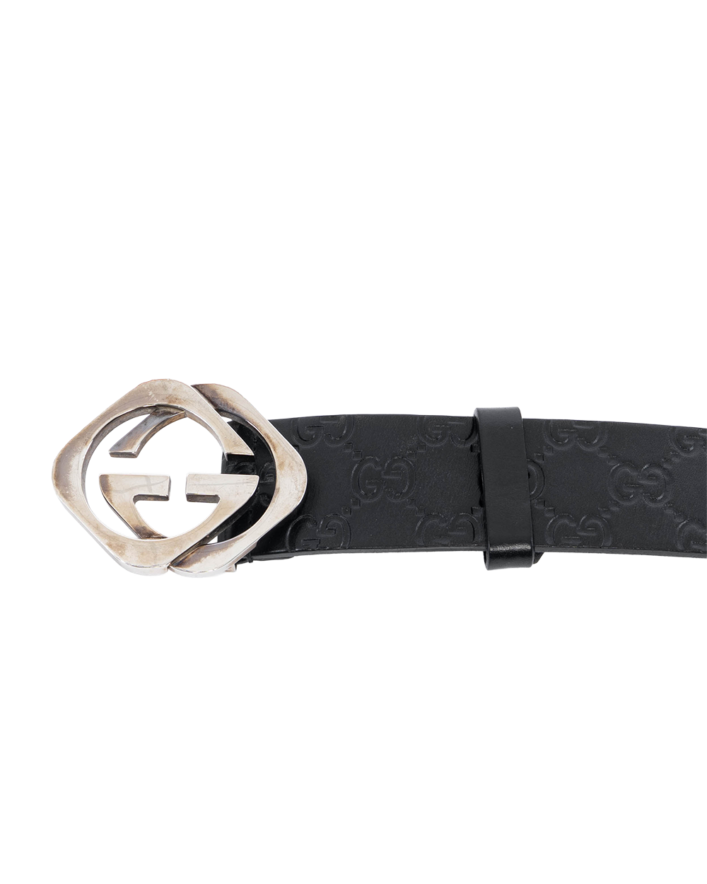 GUCCI GG LOGO BELT 4 CM 85 BLACK GG SUPREME MONOGRAM CALF SHW 182320 A0VIN 525040 1314