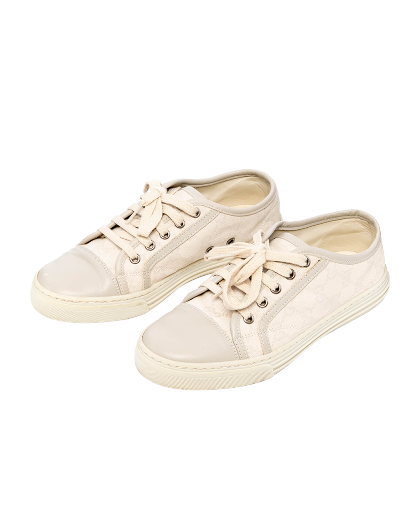 GUCCI GG SNEAKER 36.5 BEIGE GG MONOGRAM CANVAS SHW 426187 04T 07797