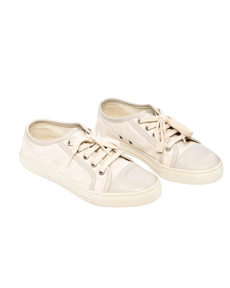 GUCCI GG SNEAKER 36.5 BEIGE GG MONOGRAM CANVAS SHW 426187 04T 07798