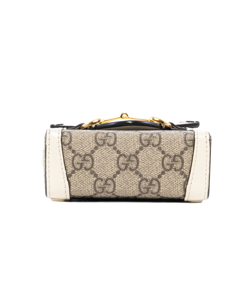 GUCCI HORSEBIT 1955 PHONE WHITE GG MONOGRAM CANVAS GHW 625615 0416 0184