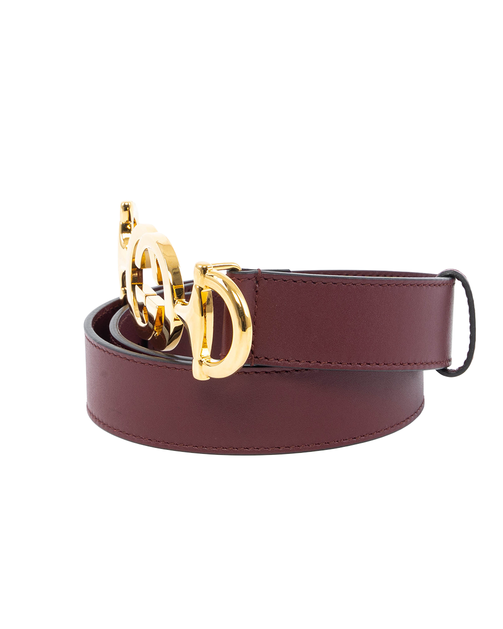 GUCCI LEATHER BELT 75 RED BURGANDY LEATHER GHW 550122 525040 0300