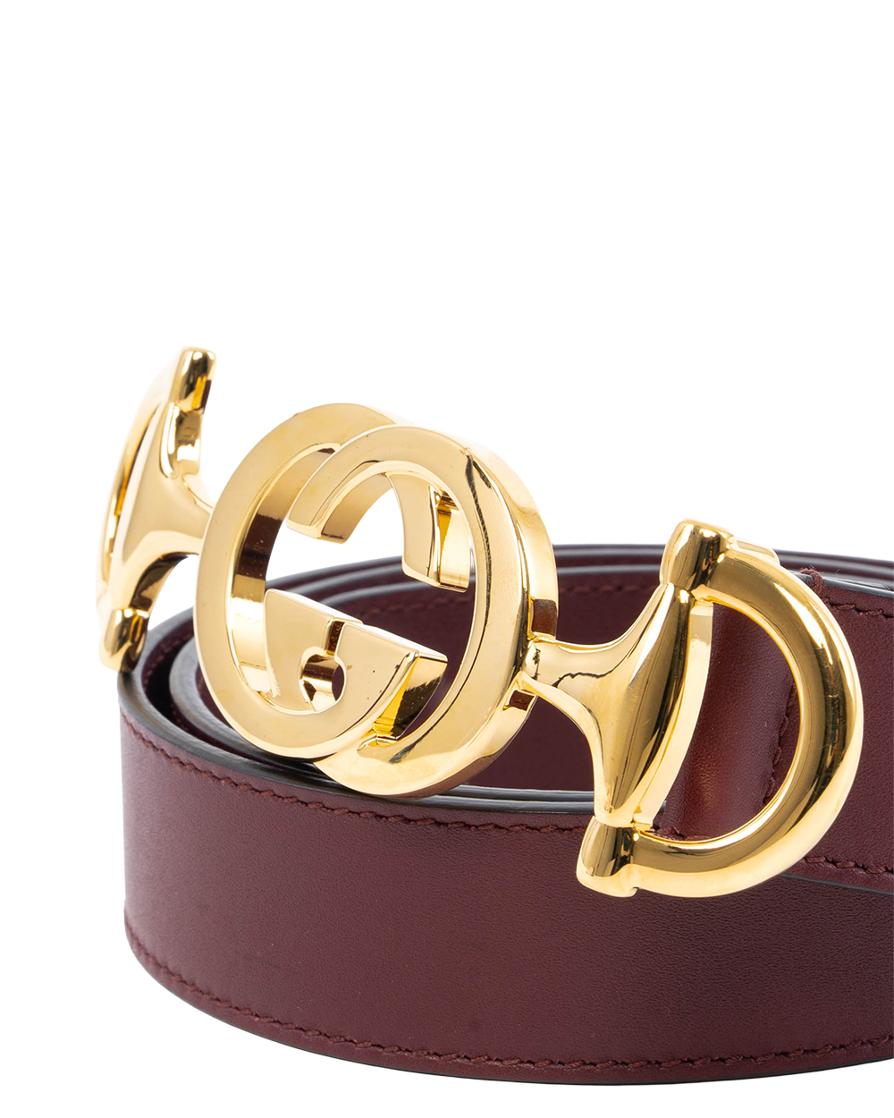 GUCCI LEATHER BELT 75 RED BURGANDY LEATHER GHW 550122 525040 0303
