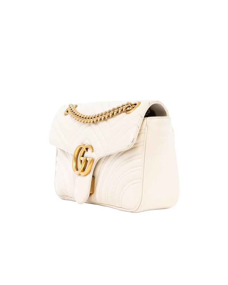 GUCCI MARMONT 22 WHITE CALF GHW 443497 585795 0117