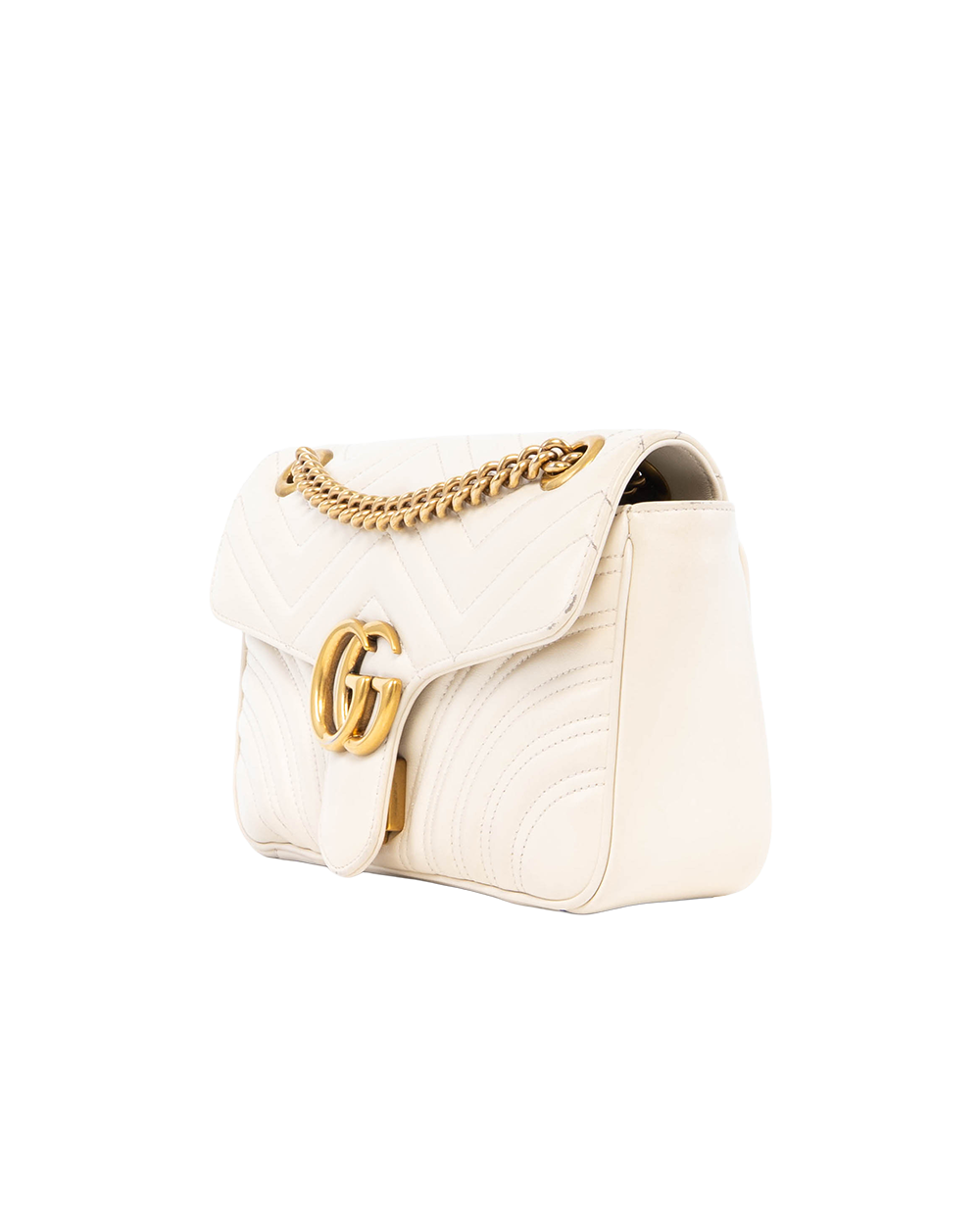 GUCCI MARMONT 22 WHITE CALF GHW 443497 585795 0117