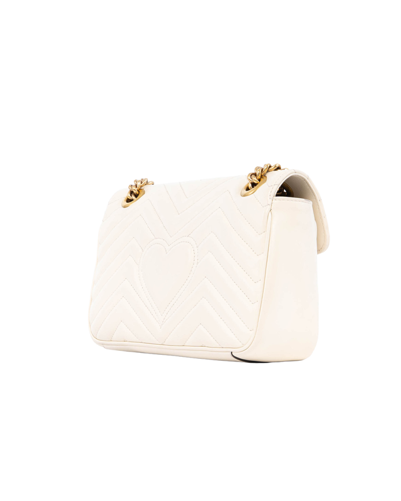 GUCCI MARMONT 22 WHITE CALF GHW 443497 585795 0118