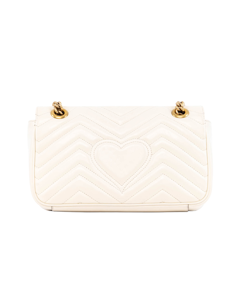 GUCCI MARMONT 22 WHITE CALF GHW 443497 585795 0119