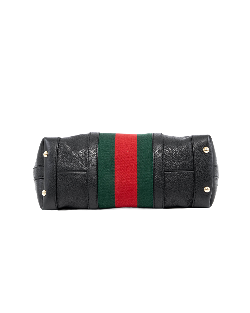 GUCCI MESSENGER MEDIUM BLACK RED GREEN CALF SHW 257084 524947 07713