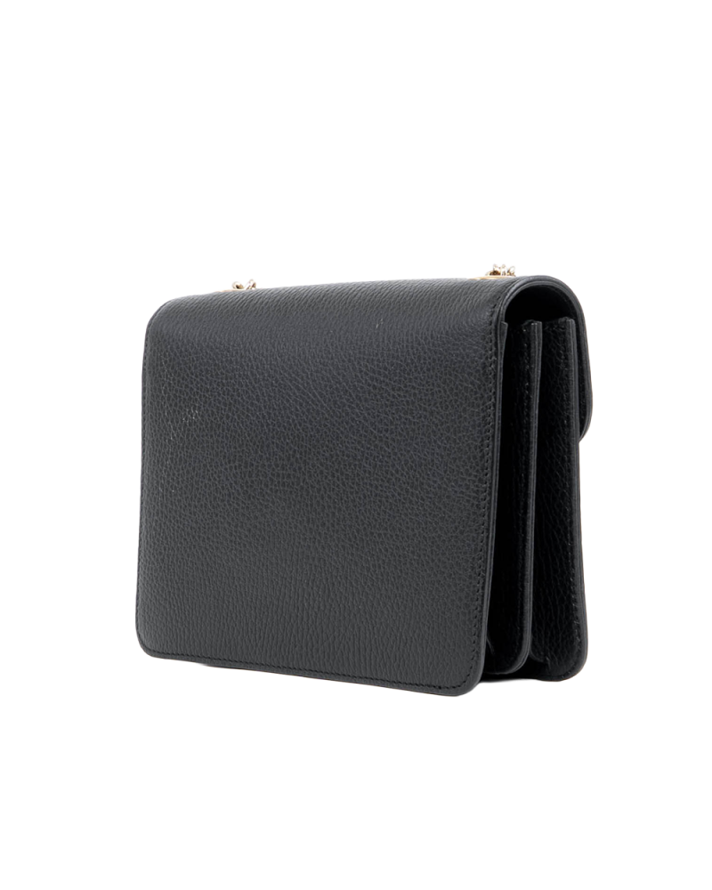 GUCCI WOC INTERLOCKING BLACK CALF GHW 510340 527620 07647