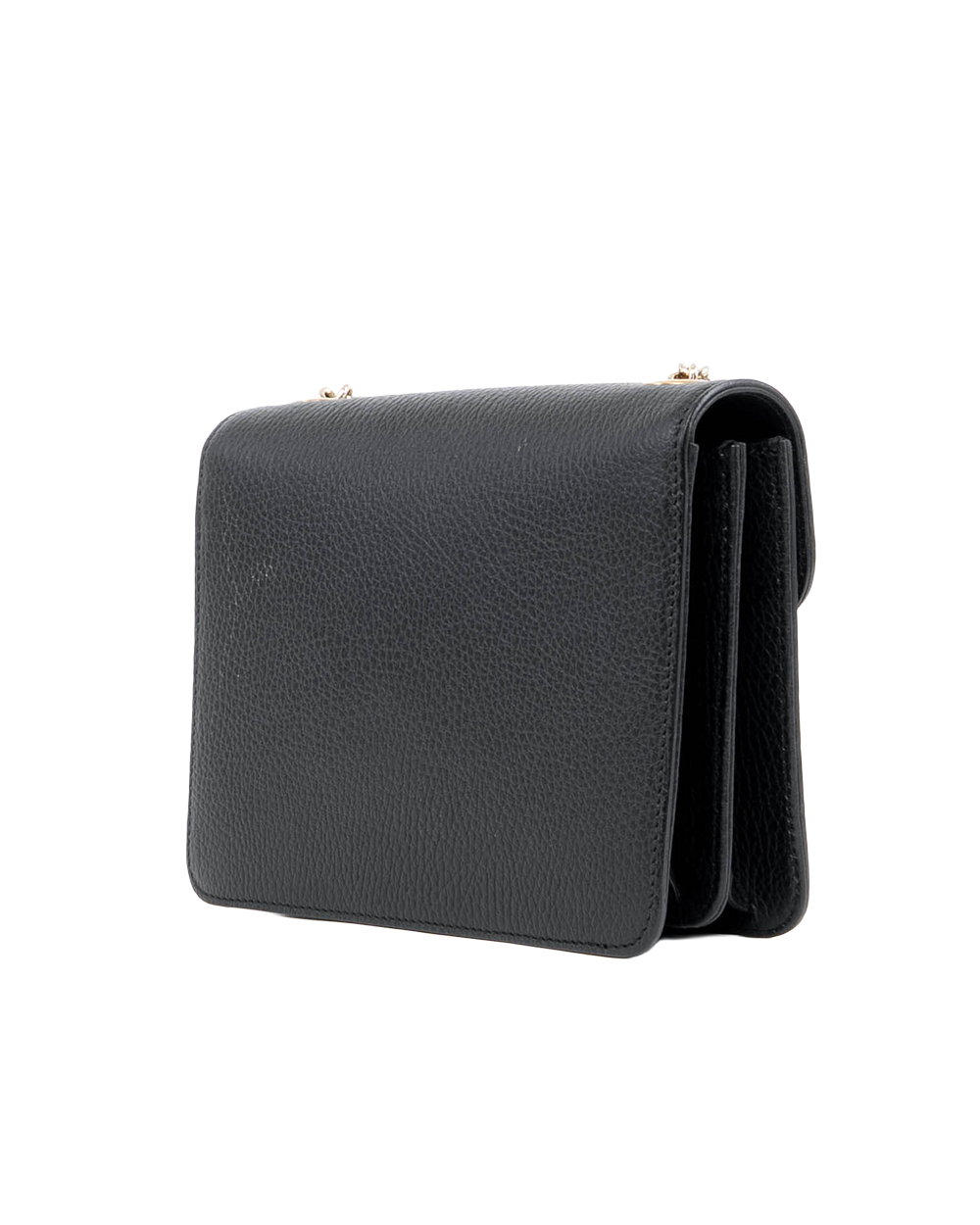 GUCCI WOC INTERLOCKING BLACK CALF GHW 510340 527620 07647