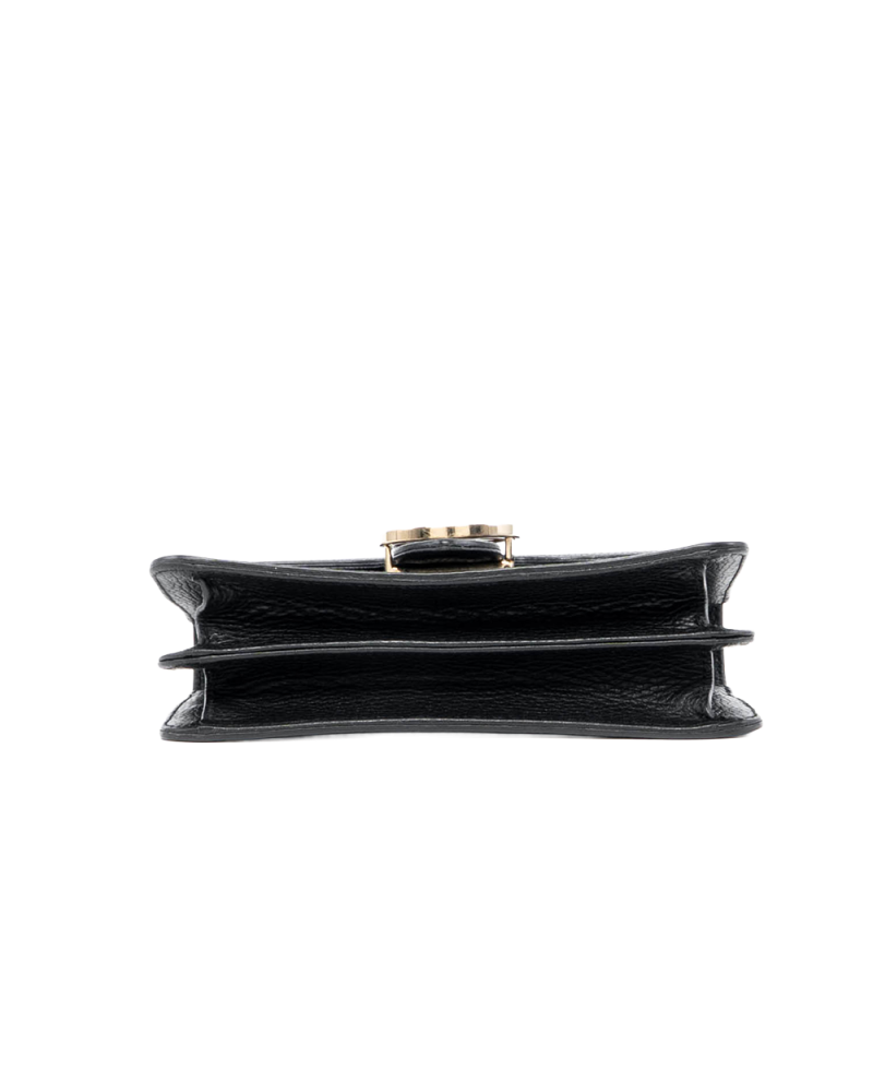 GUCCI WOC INTERLOCKING BLACK CALF GHW 510340 527620 07649