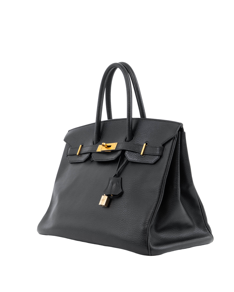 HERMES BIRKIN 35 BLACK GHW STAMP H 3269