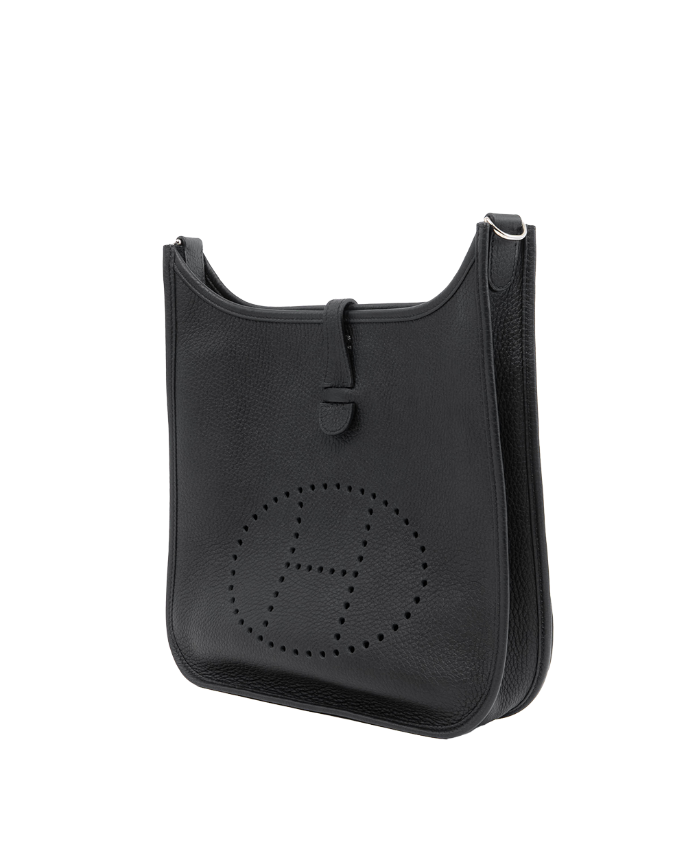 HERMES EVELYNE PM BLACK SHW STAMP R SQ 3202