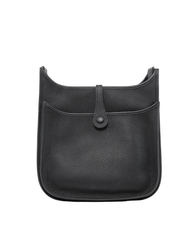 HERMES EVELYNE PM BLACK SHW STAMP R SQ 3204