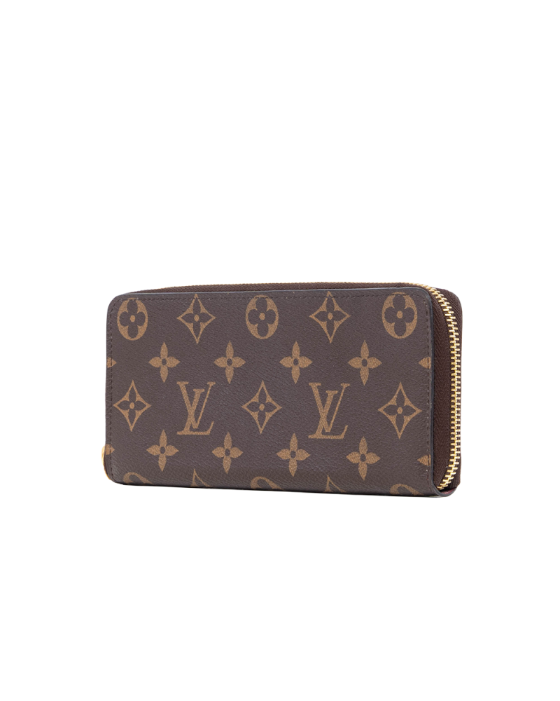 LV CLEMENCE WALLET LONG BROWN RED MONOGRAM CANVAS GHW MICROCHIP 0243