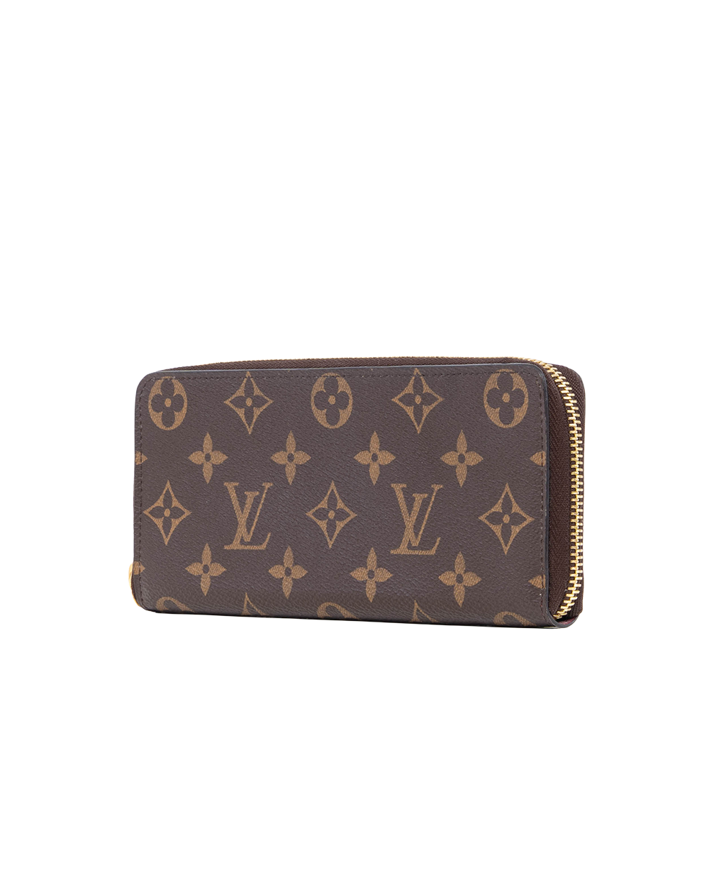 LV CLEMENCE WALLET LONG BROWN RED MONOGRAM CANVAS GHW MICROCHIP 0243