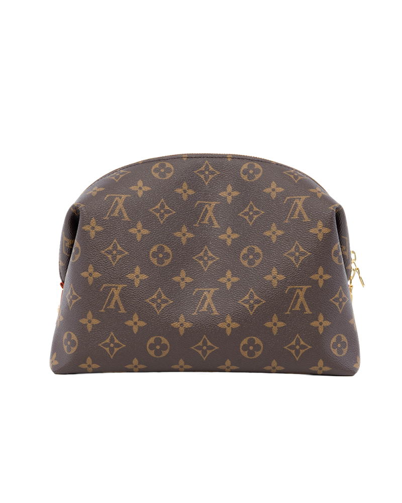 LV COSMETIC POUCH GM BROWN MONOGRAM CANVAS GHW MICROCHIP 07695
