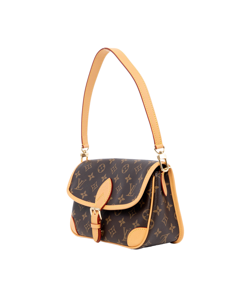 LV DIANE PM BROWN MONOGRAM CANVAS GHW MICROCHIP 08183