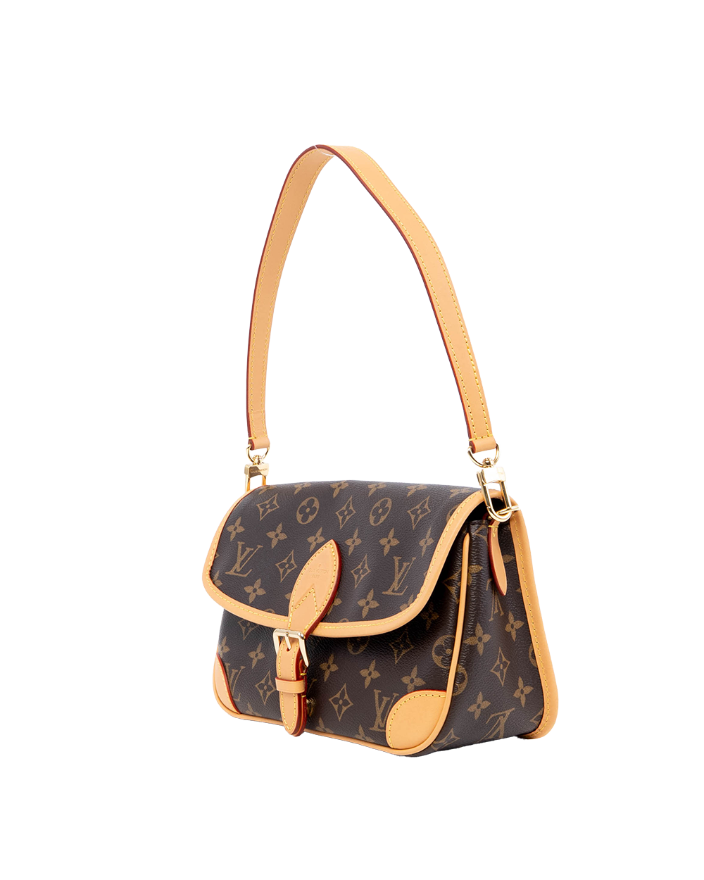 LV DIANE PM BROWN MONOGRAM CANVAS GHW MICROCHIP 08183
