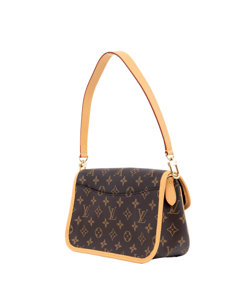 LV DIANE PM BROWN MONOGRAM CANVAS GHW MICROCHIP 08184
