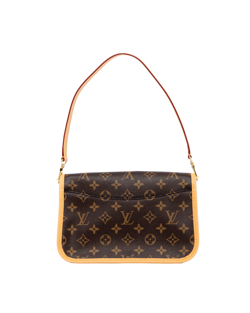 LV DIANE PM BROWN MONOGRAM CANVAS GHW MICROCHIP 08185