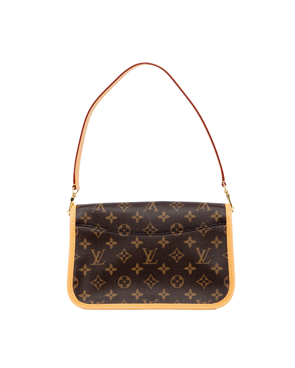 LV DIANE PM BROWN MONOGRAM CANVAS GHW MICROCHIP 08185