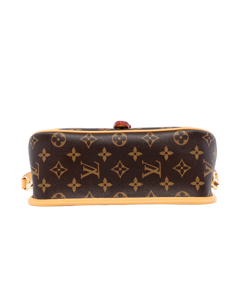 LV DIANE PM BROWN MONOGRAM CANVAS GHW MICROCHIP 08190