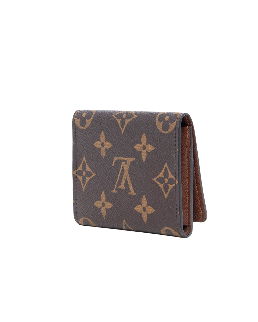 LV ENVELIOPPE CARTE DE VISITE SHORT BROWN MONOGRAM CANVAS GHW MICROCHIP 0282
