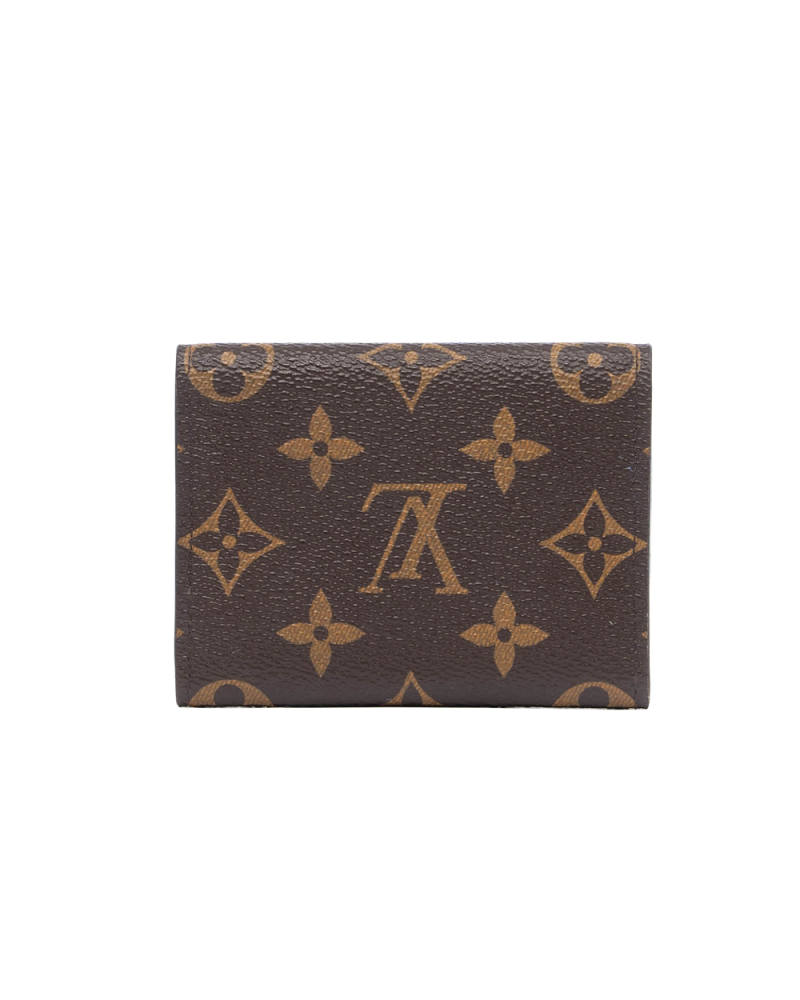 LV ENVELIOPPE CARTE DE VISITE SHORT BROWN MONOGRAM CANVAS GHW MICROCHIP 0283