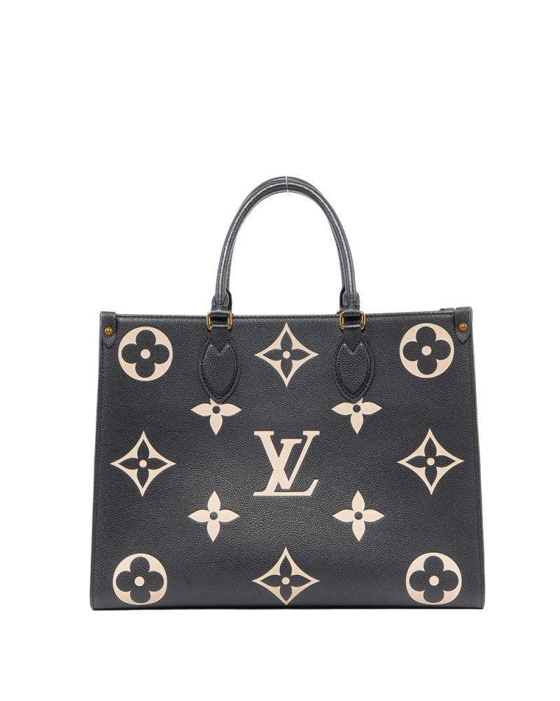 LV ON THE GO MM BLACK GIANT MONOGRAM CALF GHW 3255