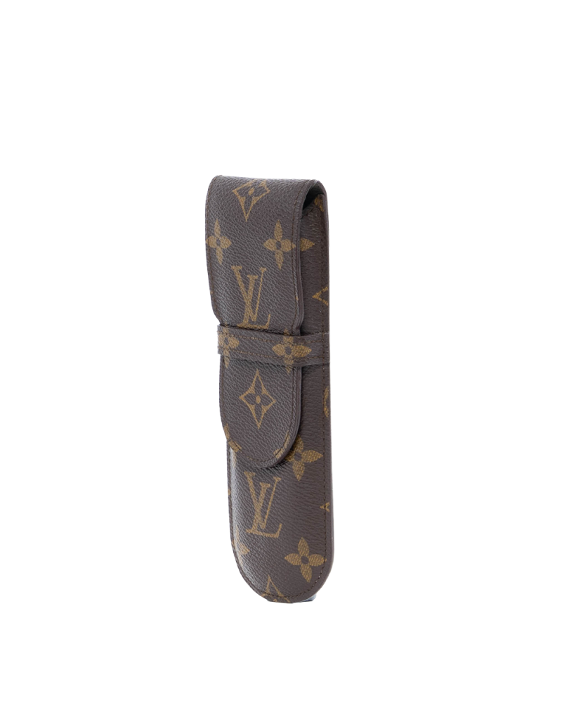 LV PEN CASE BROWN MONOGRAM CANVAS GHW MI0973 0232