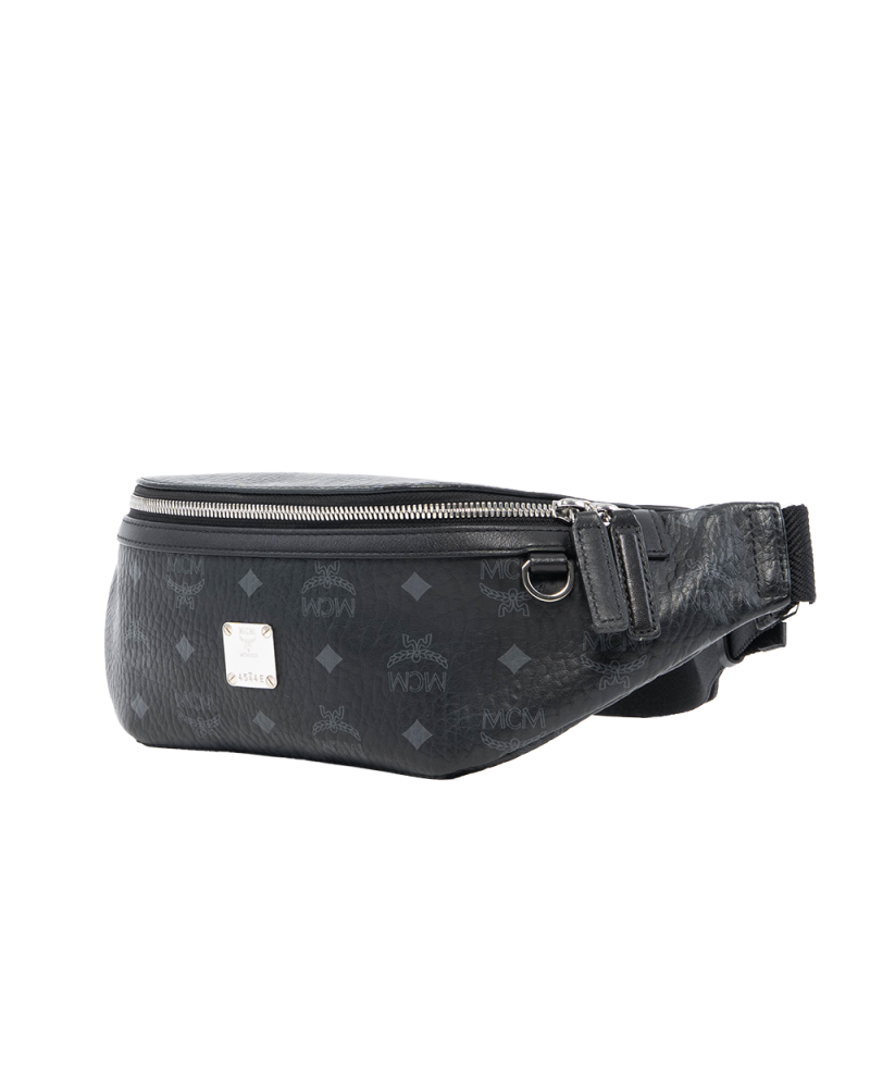 MCM FURSTEN BELT BAG BLACK CANVAS SHW MMZAAF101BK001 2318