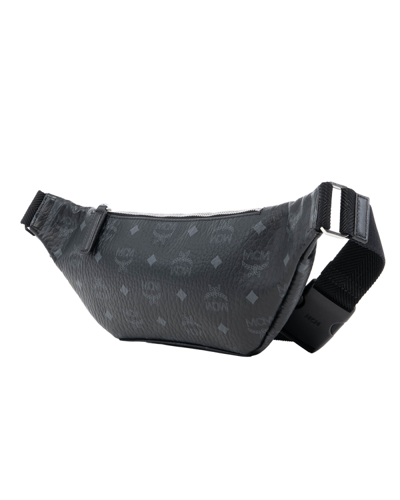 MCM FURSTEN BELT BAG BLACK CANVAS SHW MMZAAF101BK001 2319