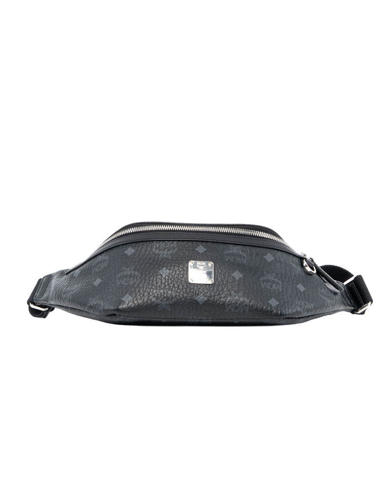 MCM FURSTEN BELT BAG BLACK CANVAS SHW MMZAAF101BK001 2321