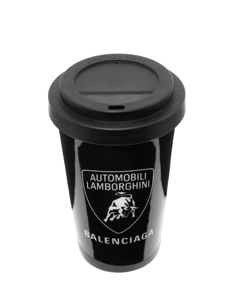 NEW BALENCIAGA X AUTOMOBIL LAMBORGHINI TRAVEL MUG BLACK WHITE TPU 1320