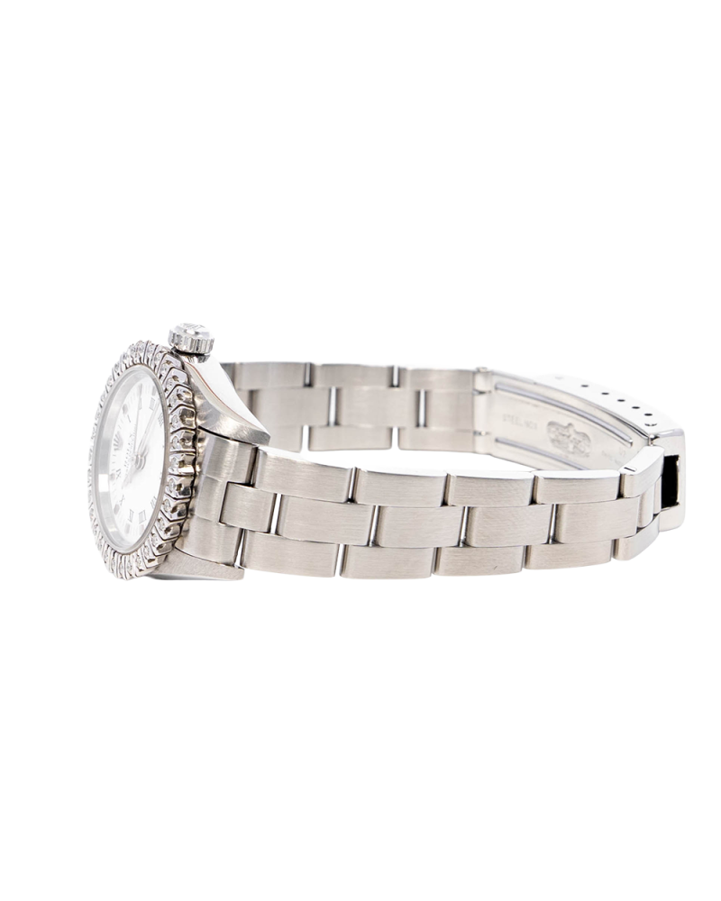 ROLEX OYSTER PERPETUAL WHITE DIAMOND STAINLESS STEEL SHW 590 B 78340 07779