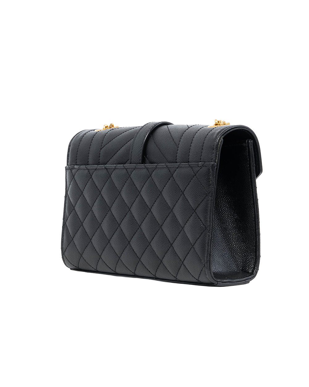 YSL ENVELOPE BLACK CHEVRON GHW ARS600195 0822 1181