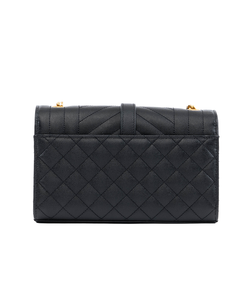 YSL ENVELOPE BLACK CHEVRON GHW ARS600195 0822 1182