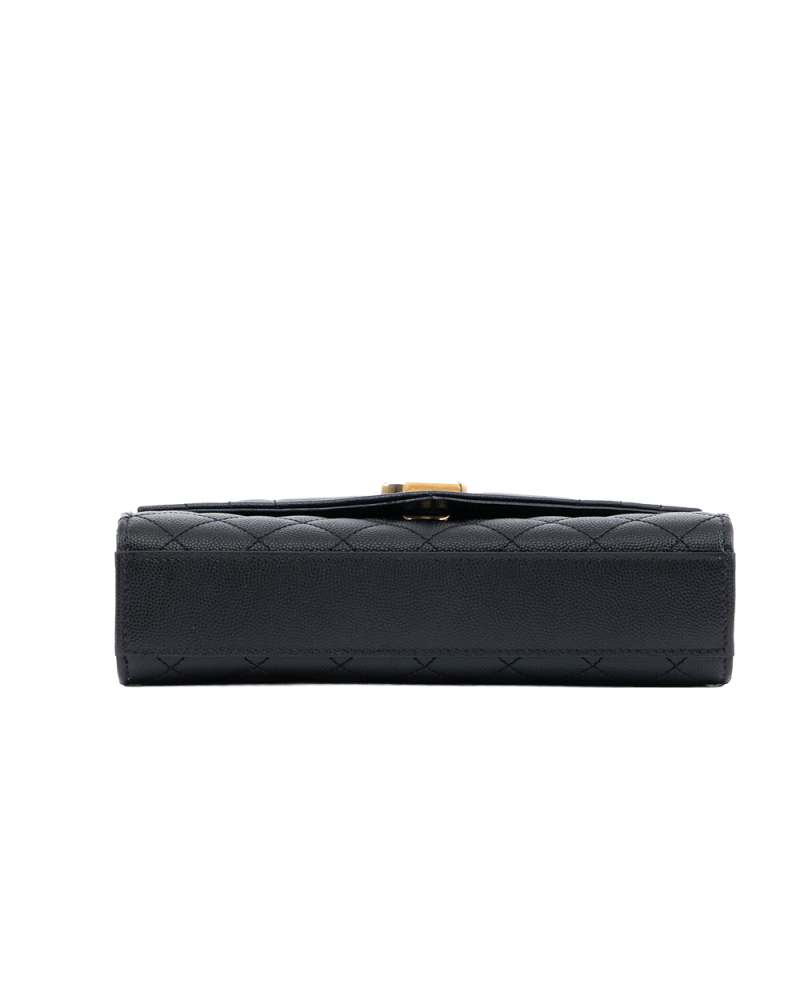YSL ENVELOPE BLACK CHEVRON GHW ARS600195 0822 1183