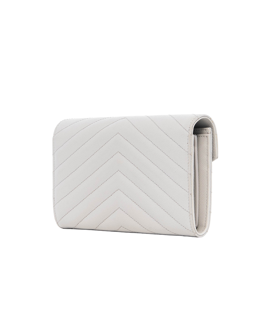 YSL SARAH WALLET LONG GRAY CHEVRON SHW GUE372264 0116 1246
