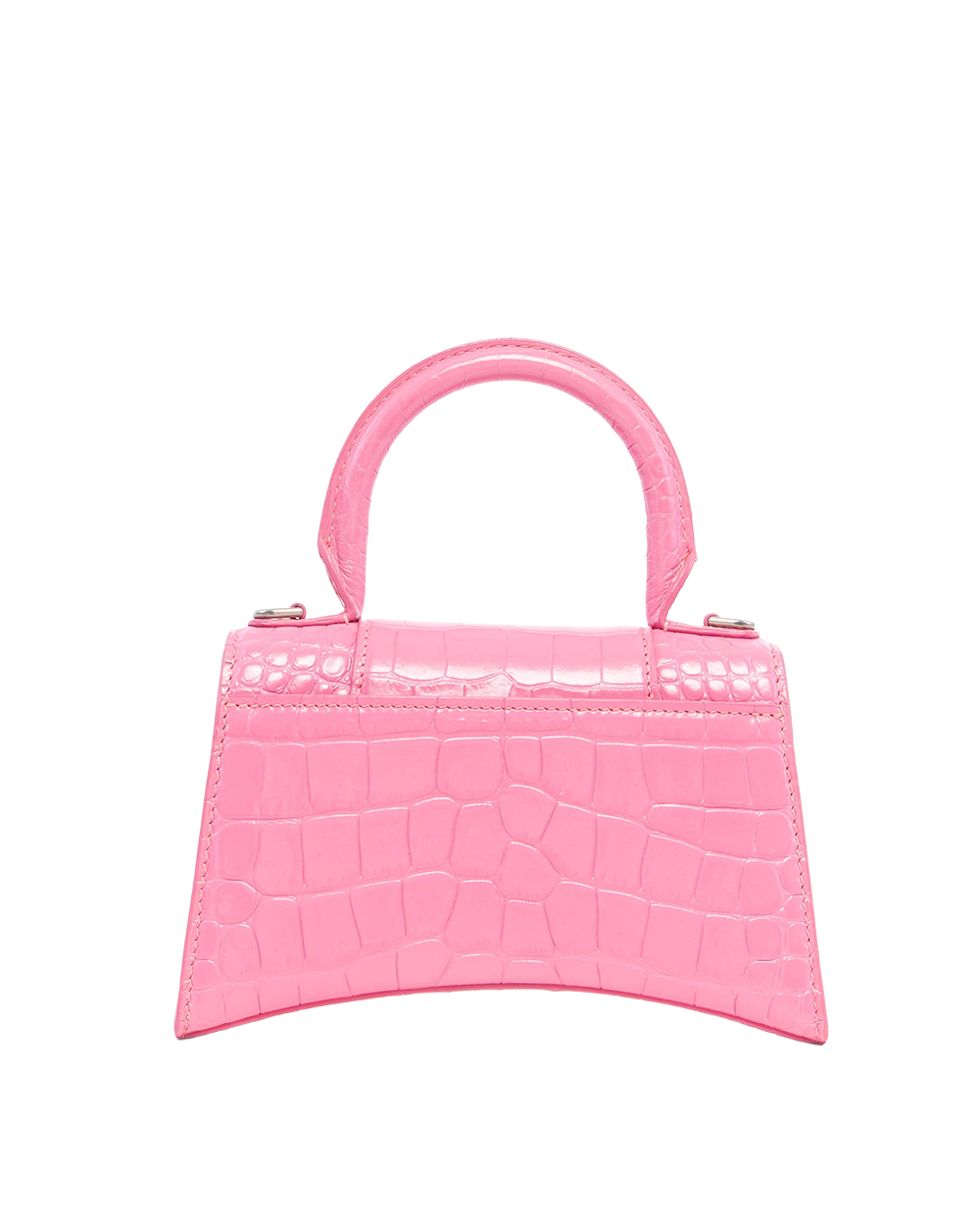 BALENCIAGA HOURGLASS MINI PINK CROC EMBOSSED GHW 1708