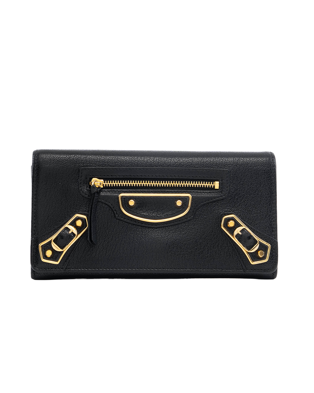 BALENCIAGA SARAH WALLET LONG BLACK CALF GHW 1291