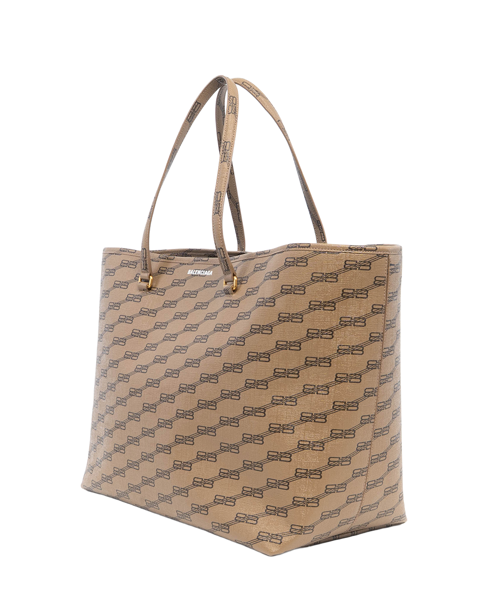 BALENCIAGA SIGNATURE TOTE BROWN CANVAS GHW 2163