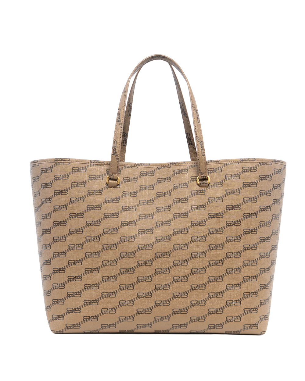 BALENCIAGA SIGNATURE TOTE BROWN CANVAS GHW 2165