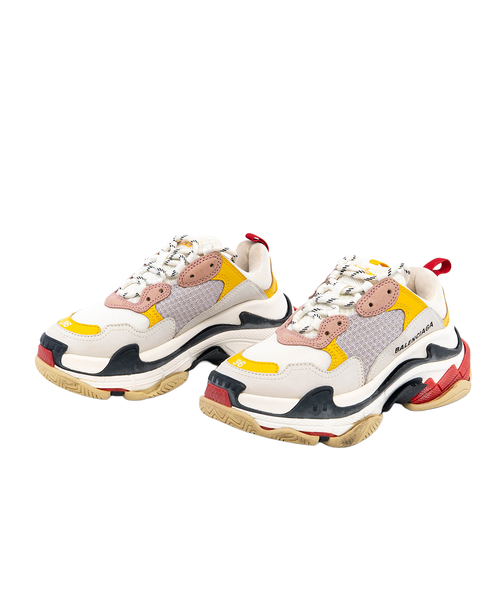 BALENCIAGA TRIPLE S 36 WHITE YELLOW 08615