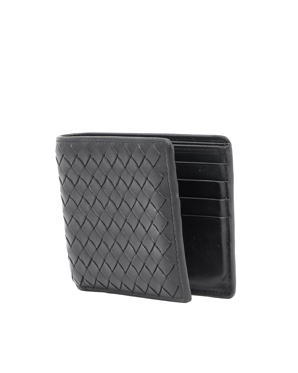 BOTTEGA 8 CARD SHORT BLACK CALF S01952059L 09704