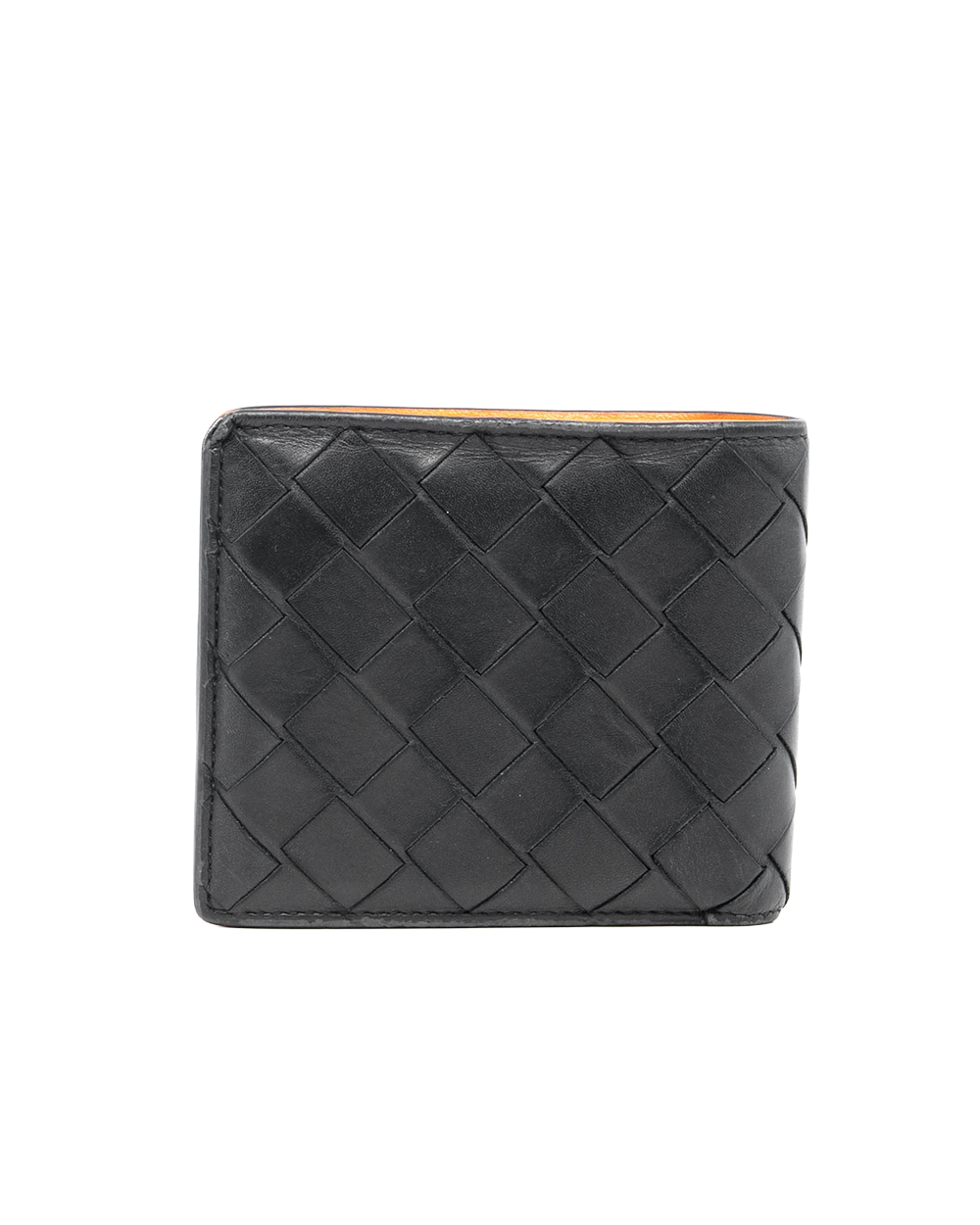 BOTTEGA 8 CARD SHORT BLACK ORANGE BIG STRAP CALF P02278943P 01531