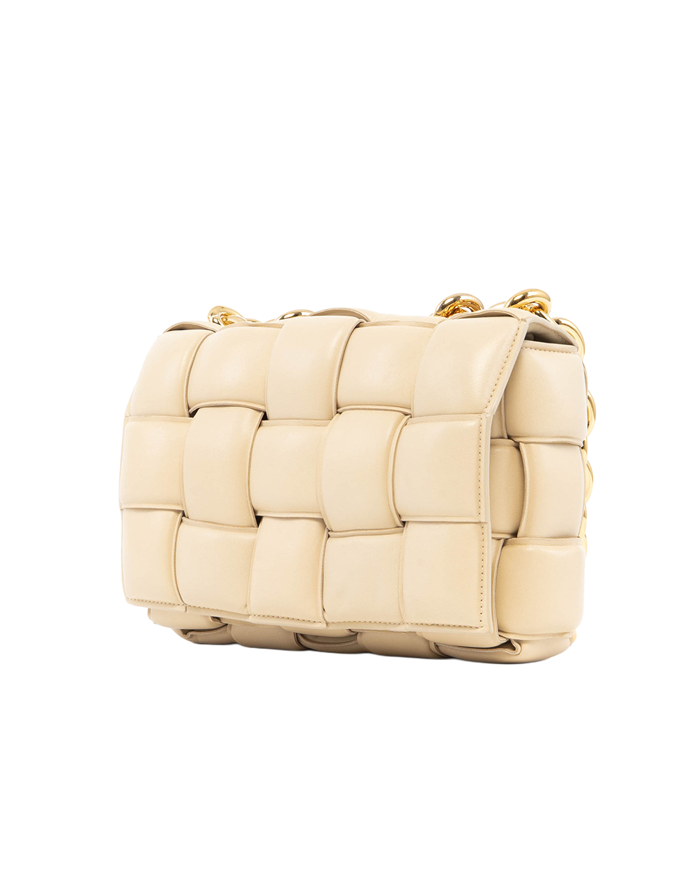 BOTTEGA CHAIN CASSETTE CAMERA BEIGE LAMB GHW 0149